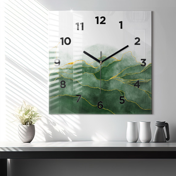 Square wall clock Abstraction leaves