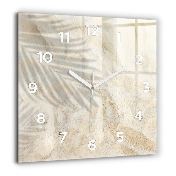 Square wall clock Palm tree shadow sand