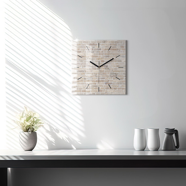 Square wall clock Brick wall