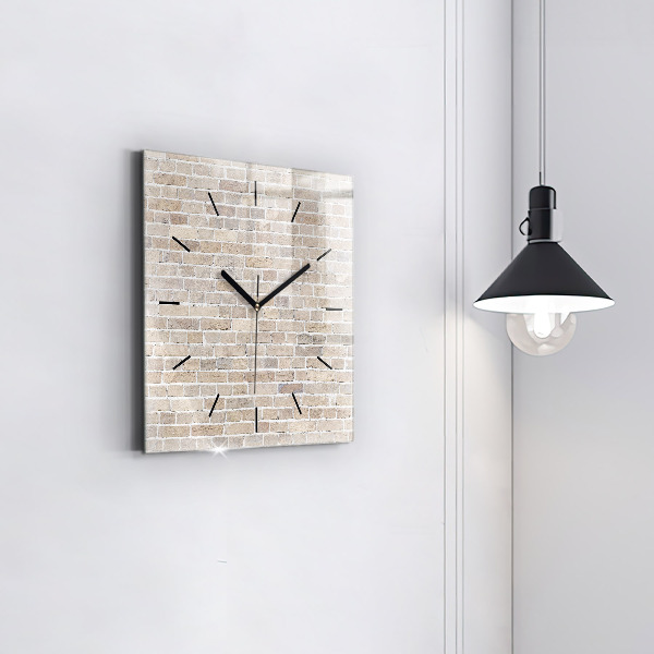 Square wall clock Brick wall