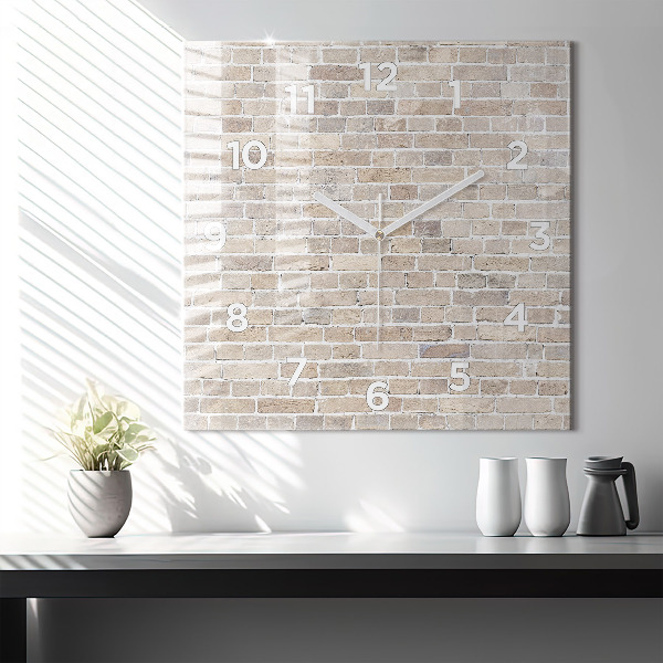Square wall clock Brick wall