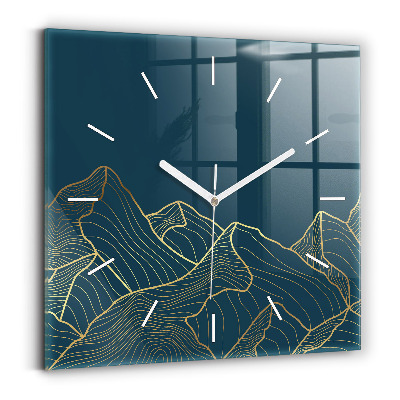 Square wall clock Sketch of the mountains