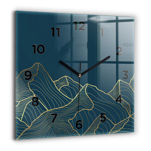 Square wall clock Sketch of the mountains