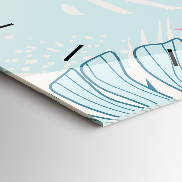 Square wall clock Pastel Leaves – Tropics