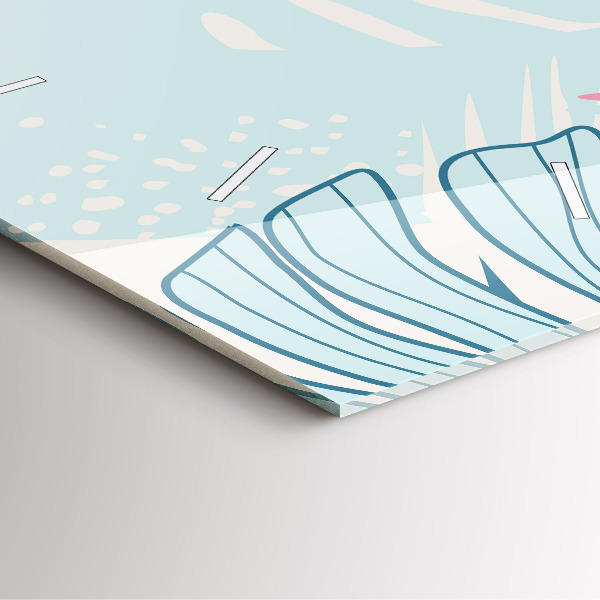 Square wall clock Pastel Leaves – Tropics