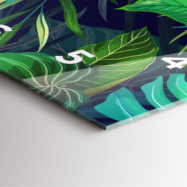 Square wall clock Exotic leaves