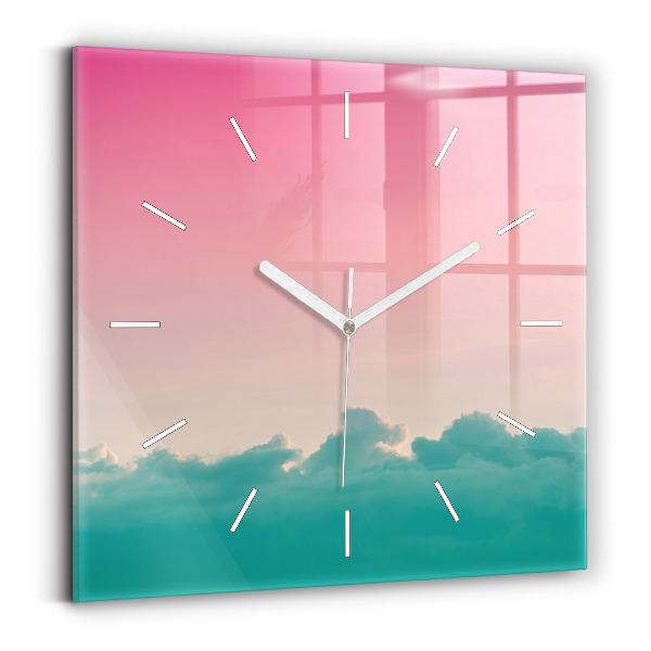 Square wall clock Sky and mountain gradient