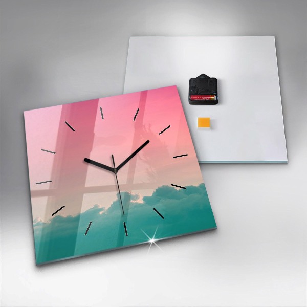 Square wall clock Sky and mountain gradient