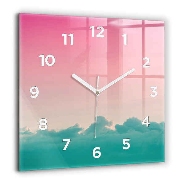 Square wall clock Sky and mountain gradient