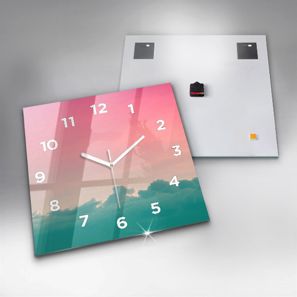 Square wall clock Sky and mountain gradient