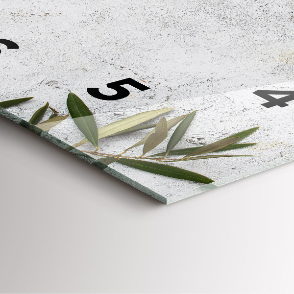 Square wall clock Minimalist olives