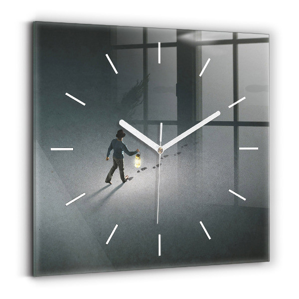 Square wall clock Wanderer in the Dark
