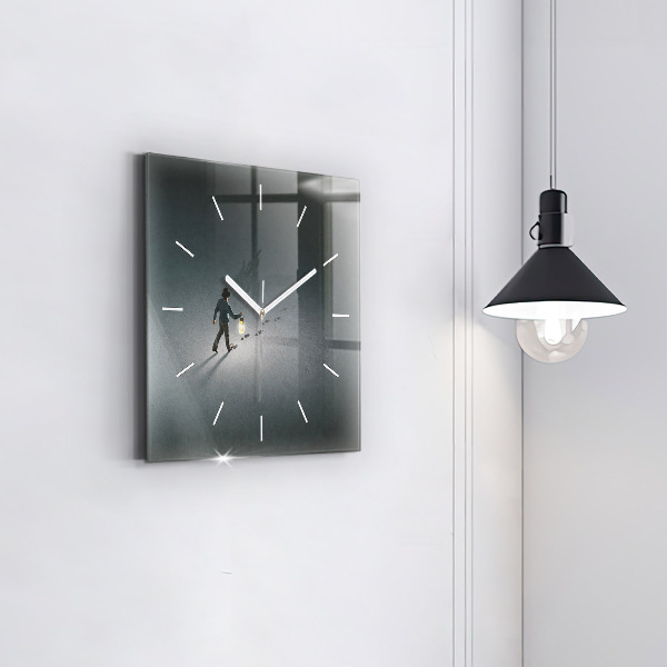Square wall clock Wanderer in the Dark