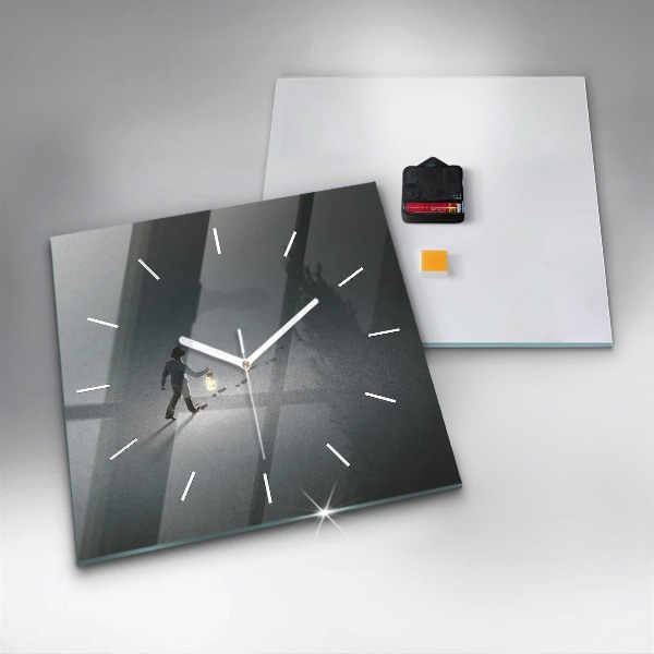 Square wall clock Wanderer in the Dark