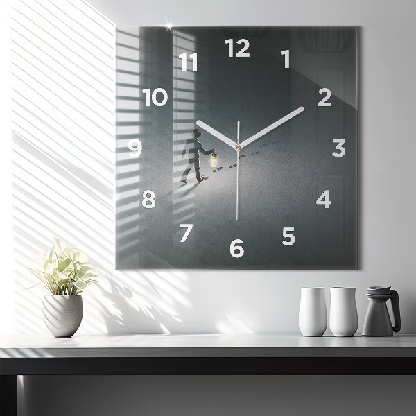 Square wall clock Wanderer in the Dark