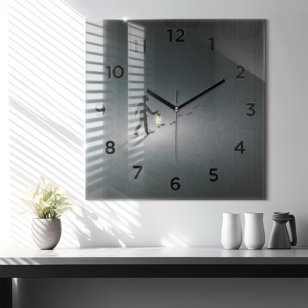 Square wall clock Wanderer in the Dark