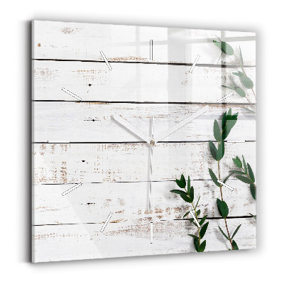 Square wall clock Light wooden boards