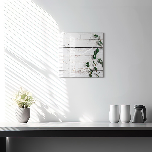 Square wall clock Light wooden boards