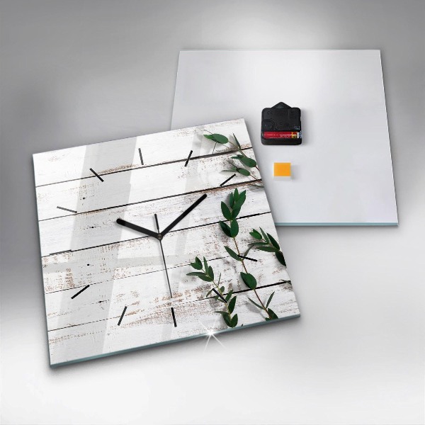 Square wall clock Light wooden boards