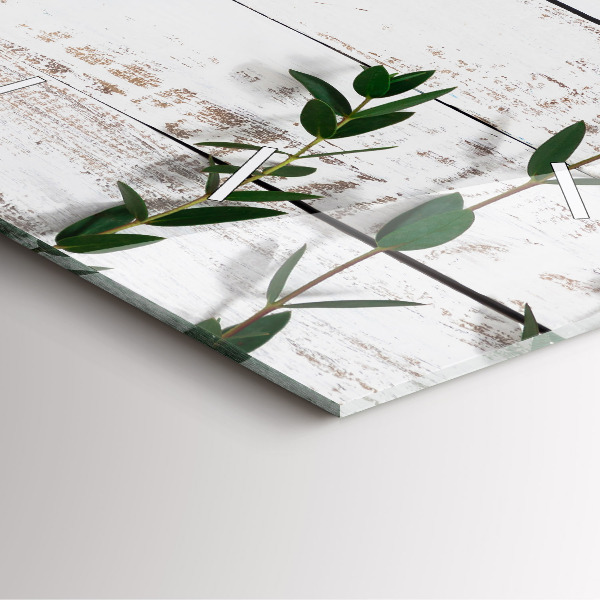 Square wall clock Light wooden boards