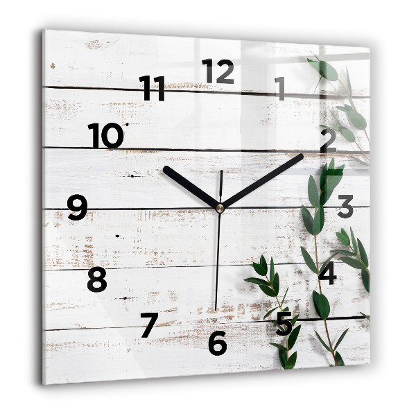 Square wall clock Light wooden boards