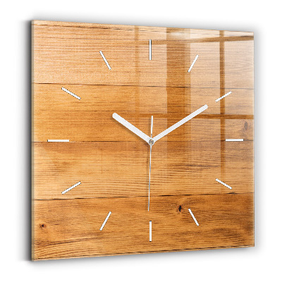 Square wall clock Wooden boards