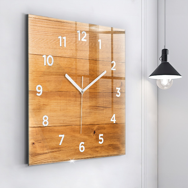Square wall clock Wooden boards