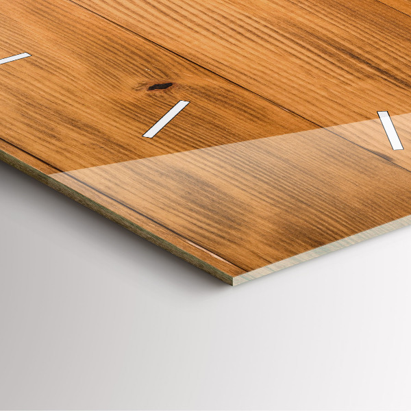 Square wall clock Wooden boards