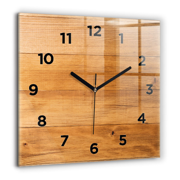Square wall clock Wooden boards