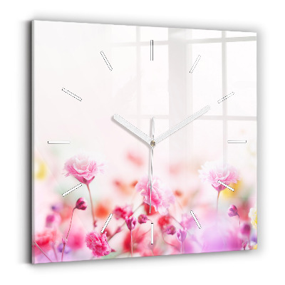 Square wall clock Flowers in the meadow