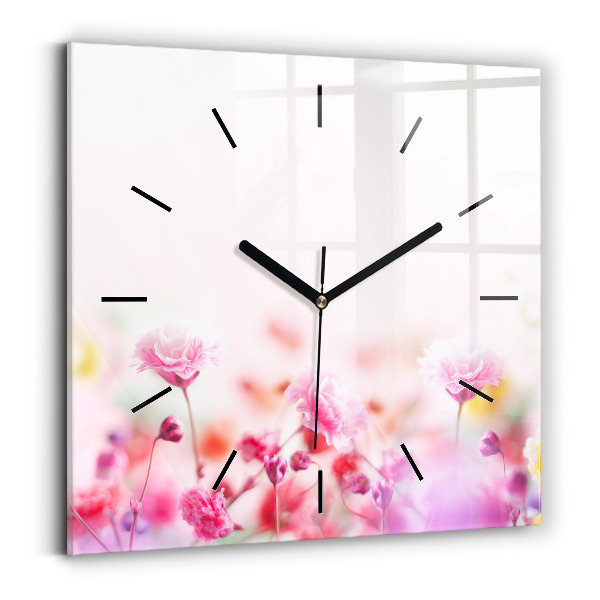 Square wall clock Flowers in the meadow