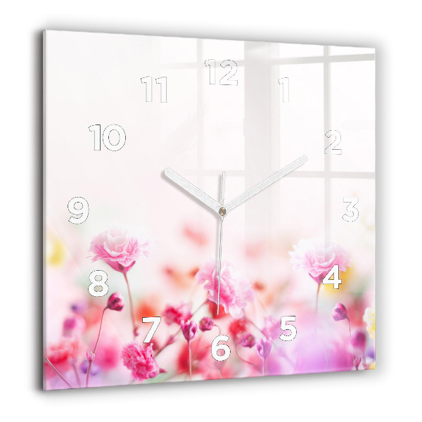 Square wall clock Flowers in the meadow