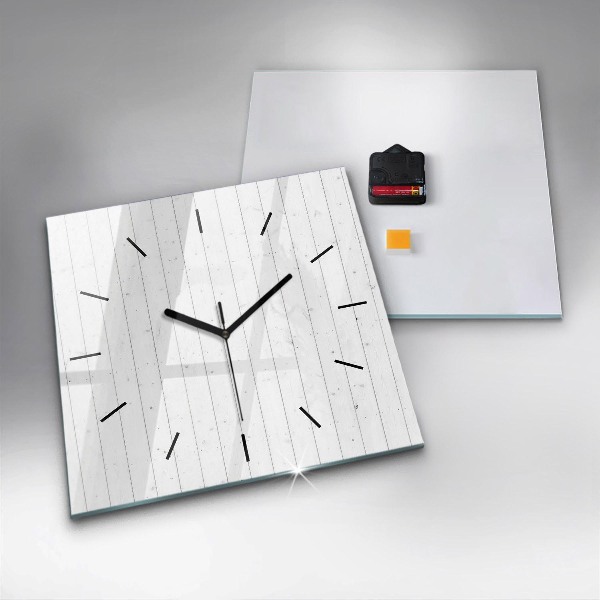 Square wall clock Wooden panels pattern