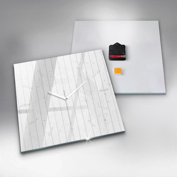 Square wall clock Wooden panels pattern