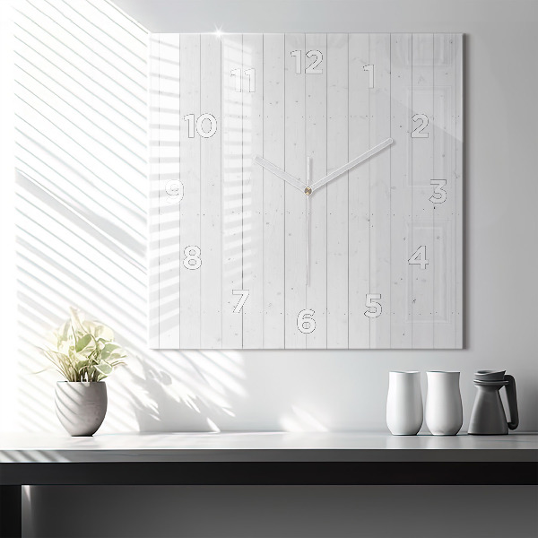 Square wall clock Wooden panels pattern