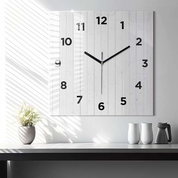 Square wall clock Wooden panels pattern