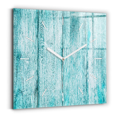 Square wall clock Blue old wood