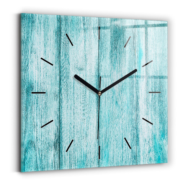 Square wall clock Blue old wood