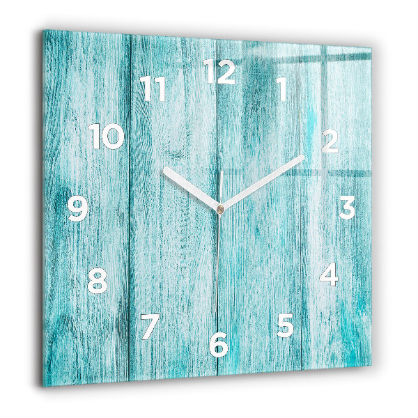 Square wall clock Blue old wood