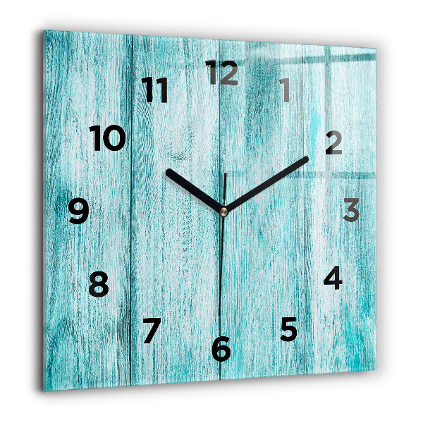 Square wall clock Blue old wood