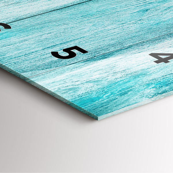 Square wall clock Blue old wood