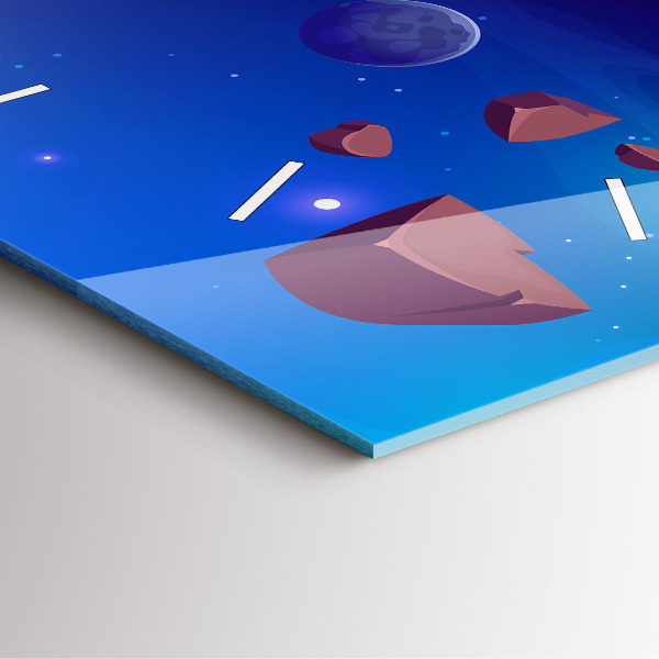 Square wall clock Planets galaxy