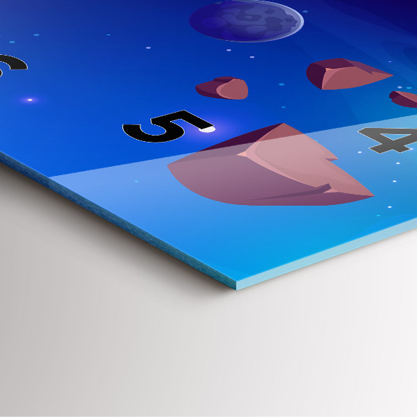 Square wall clock Planets galaxy