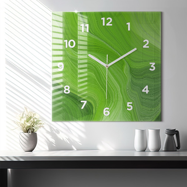 Square wall clock Modern waves