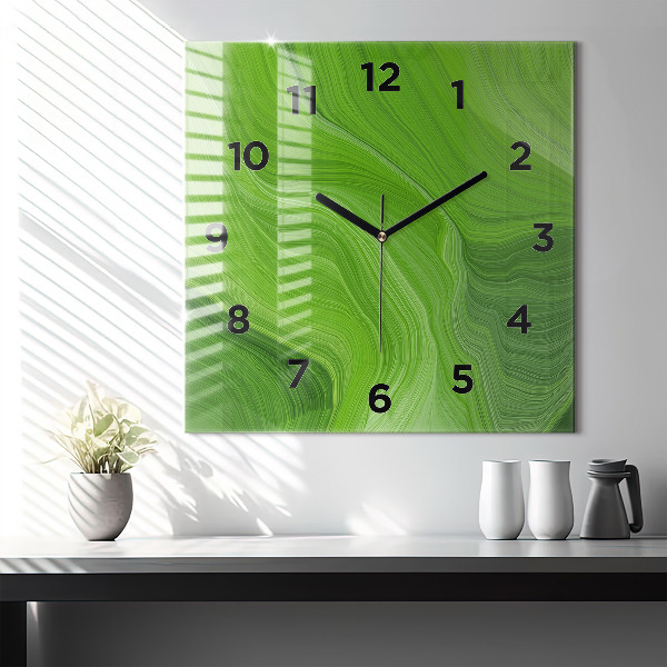 Square wall clock Modern waves