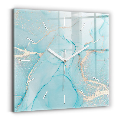 Square wall clock Decorative marble