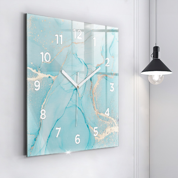 Square wall clock Decorative marble