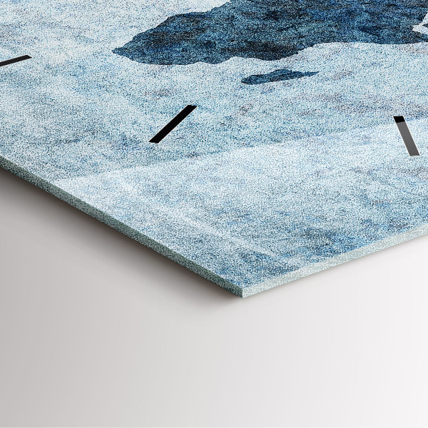 Square wall clock Painted world map