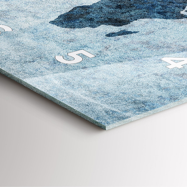 Square wall clock Painted world map