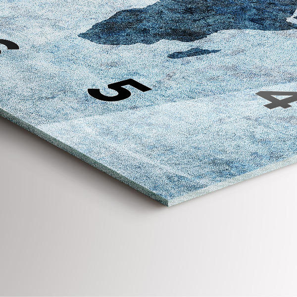 Square wall clock Painted world map